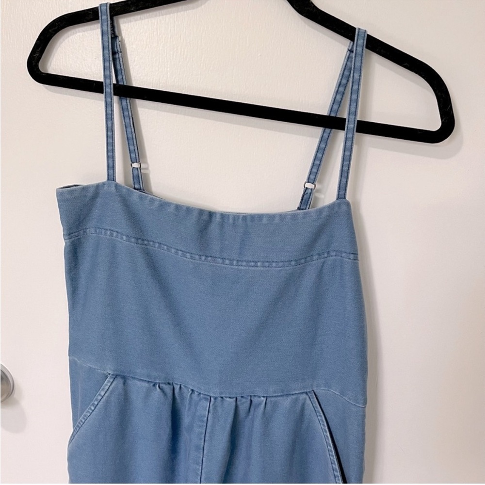 Caron Callahan Bethany Square Neck Sleeveless Denim Jumpsuit Blue LIKE NEW - Picture 5 of 16